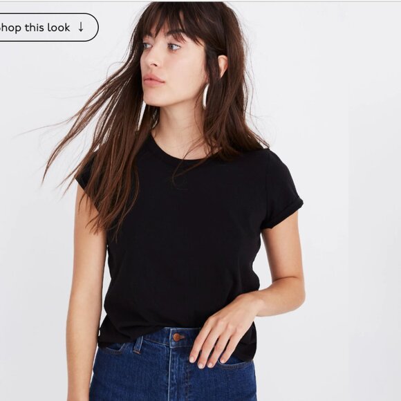 MADEWELL Northside Vintage Tee Shirt Black Womens Sz Small - Picture 2 of 3